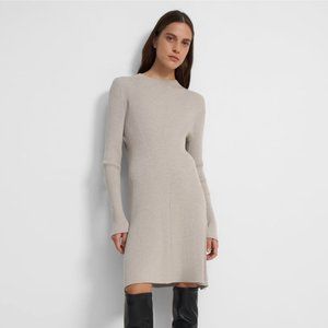 NWOT Theory Moving Rib Dress in Empire Wool Oatmeal XS/P